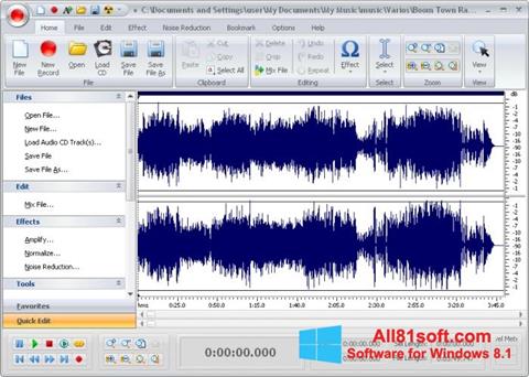 Screenshot Free Audio Editor per Windows 8.1
