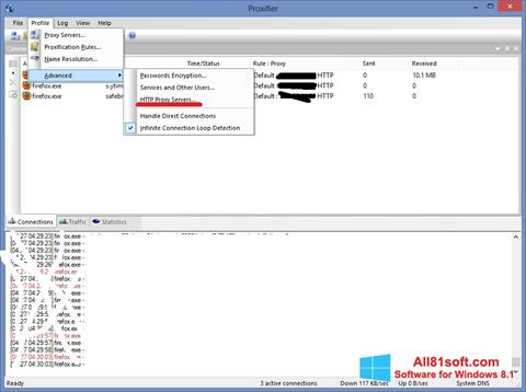 Screenshot Proxifier per Windows 8.1