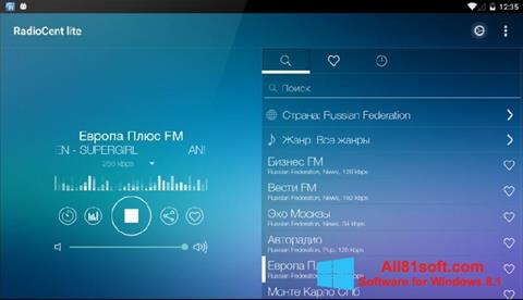 Screenshot Radiocent per Windows 8.1