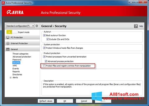 Screenshot Avira Professional Security per Windows 8.1