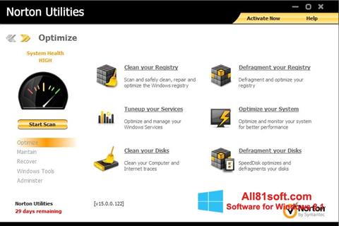 Screenshot Norton Utilities per Windows 8.1