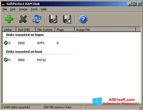 Screenshot SoftPerfect RAM Disk per Windows 8.1