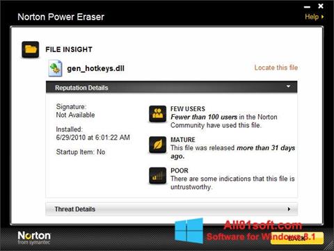 Screenshot Norton Power Eraser per Windows 8.1