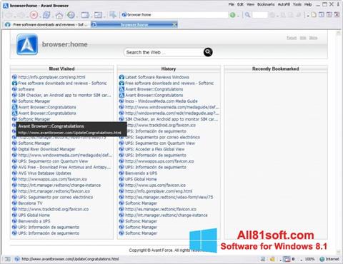 Screenshot Avant Browser per Windows 8.1