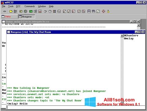 Screenshot mIRC per Windows 8.1