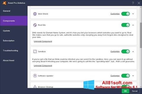 Screenshot Avast! Pro Antivirus per Windows 8.1