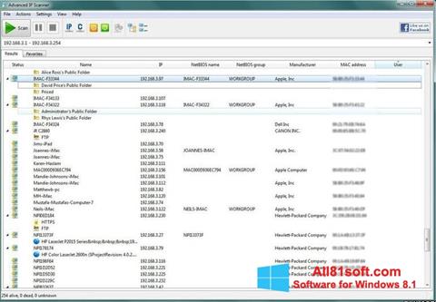 Screenshot Advanced IP Scanner per Windows 8.1