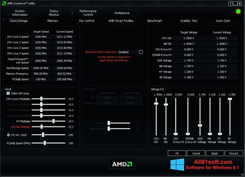 Screenshot AMD Overdrive per Windows 8.1