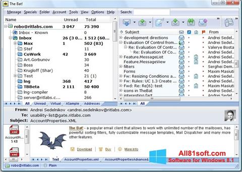 Screenshot The Bat! per Windows 8.1