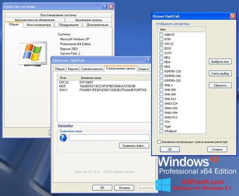 Screenshot HashTab per Windows 8.1